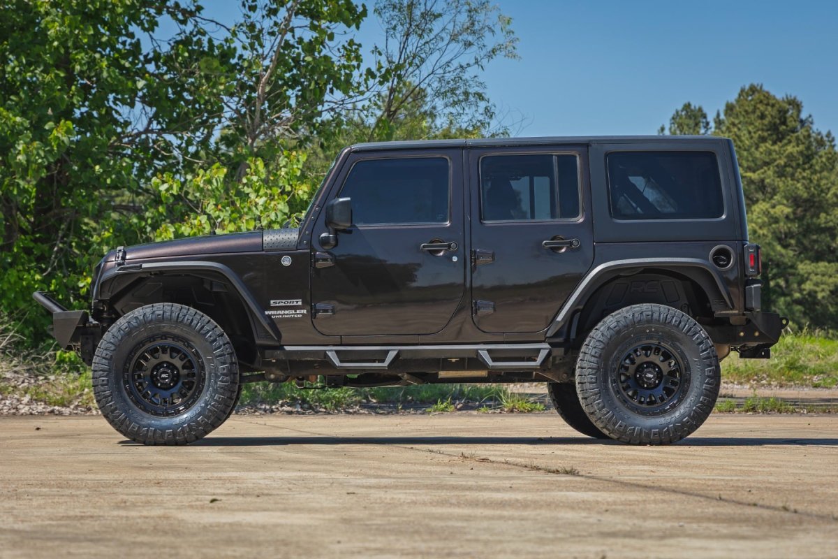 Jeep Wrangler Unlimited Wheel Well Liners (2) - Rear - Rough Country - Rough Country - Black - '07-'18